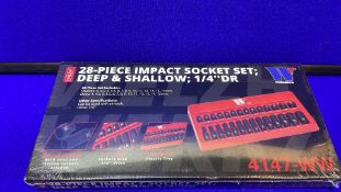 6 x Welzh Werkzeug 1/4" Deep & Shallow Impact Socket Set