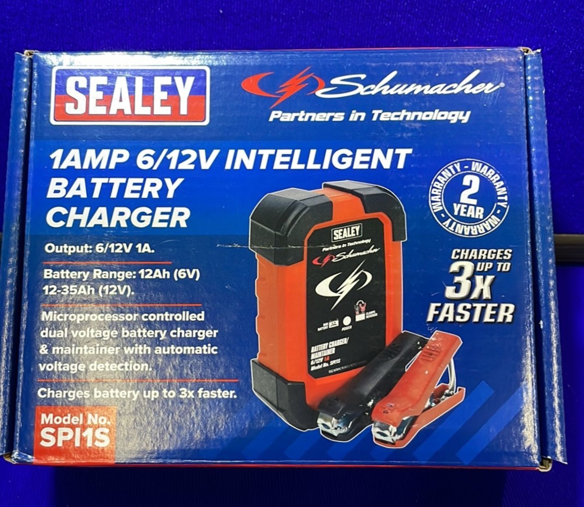 3 x Sealey Schumacher Intelligent Battery Charger 1A 6/2V SPi1S