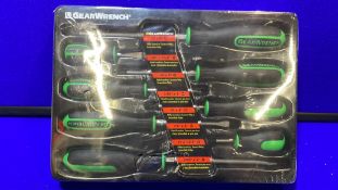 3 x Signet Gearwrench 8pc Green & Black Phillips/Slotted Screwdrivers