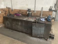 Metal 4 Door Workbench w/ 2 x Mechanical Vices