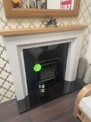 Ex Display Wooden Surround w/ Black Granite Set | 1190mm x 1370mm x 190mm | **fire not included**