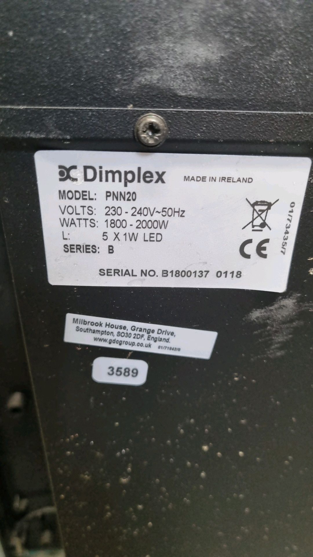 Ex Display Dimplex PNN20 Electric Fire | 485mm x 625mm 180mm - Image 5 of 5