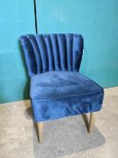 Ex Display Midnight Blue Bella Crushed Velvet Chair | RRP £185