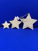 18 x Sets of 3 Wooden Stars on Jute String