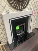 Ex Display Oyster Surround w/ Black Granite Set & Touch Top Control Gas Fire | RRP £1,774