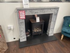 Ex Display Granite Fire Surround, Chamber & Hearth | RRP £1,999 | **fire not included**