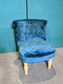 Ex Display Blue Velvet Effect Chair | RRP £175