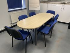 Wooden Meeting Table w/ 6 x Office Chairs