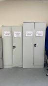 2 x Double Door Metal Filing Cabinets w/ Contents