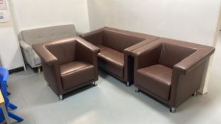 4 x Various 2-Seater Sofas/Tub Chairs