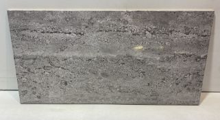 25 x Verona Pallington Dark Grey Gloss Ceramic Wall Tiles, 25cm x 50cm