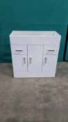 Gloss White Bathroom Unit 2 Drawers 3 Doors 795mm x 800mm x 385mm