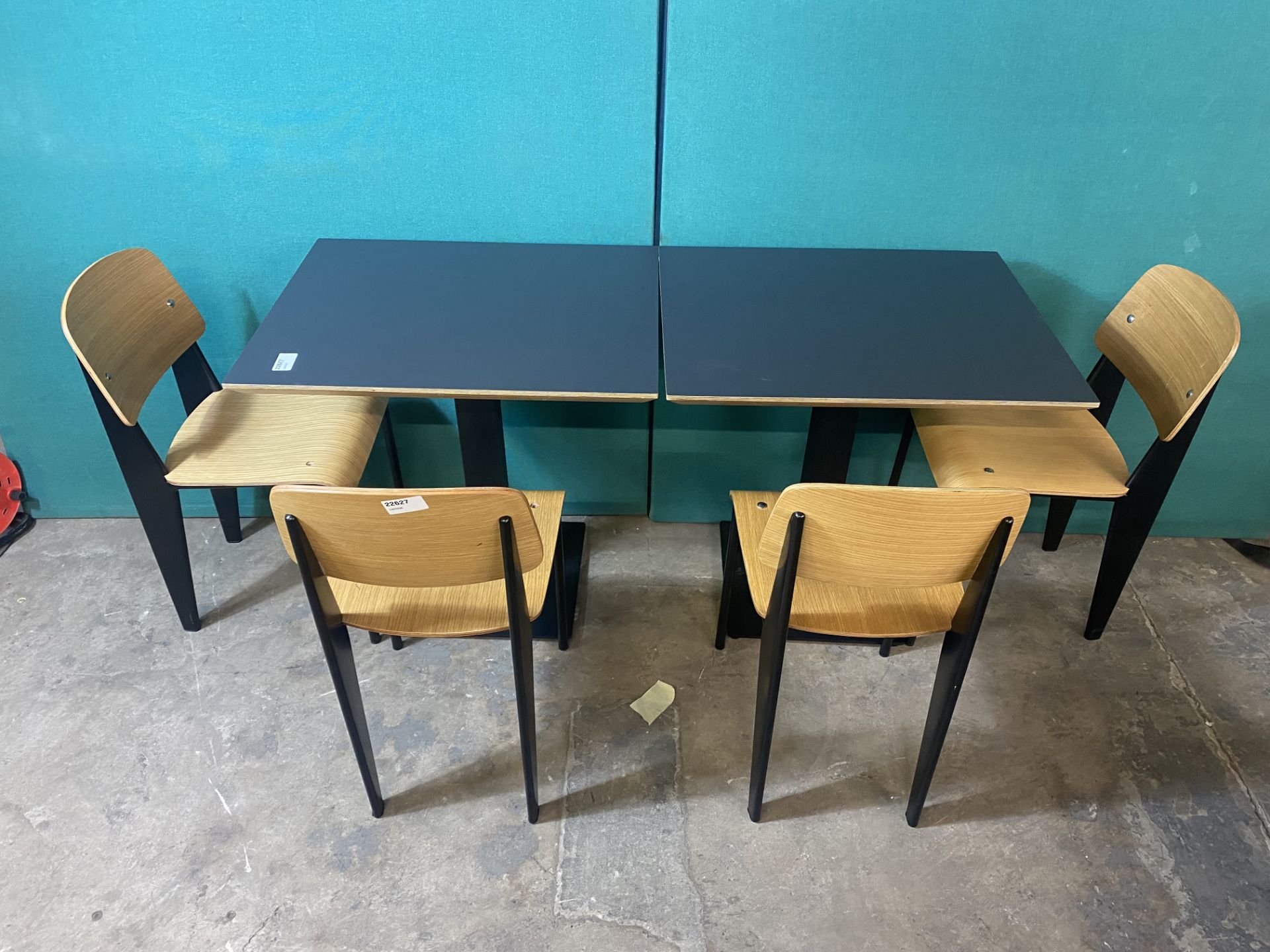 Pair Of Black Bistro Tables & Chairs Sets - See Description & Photos