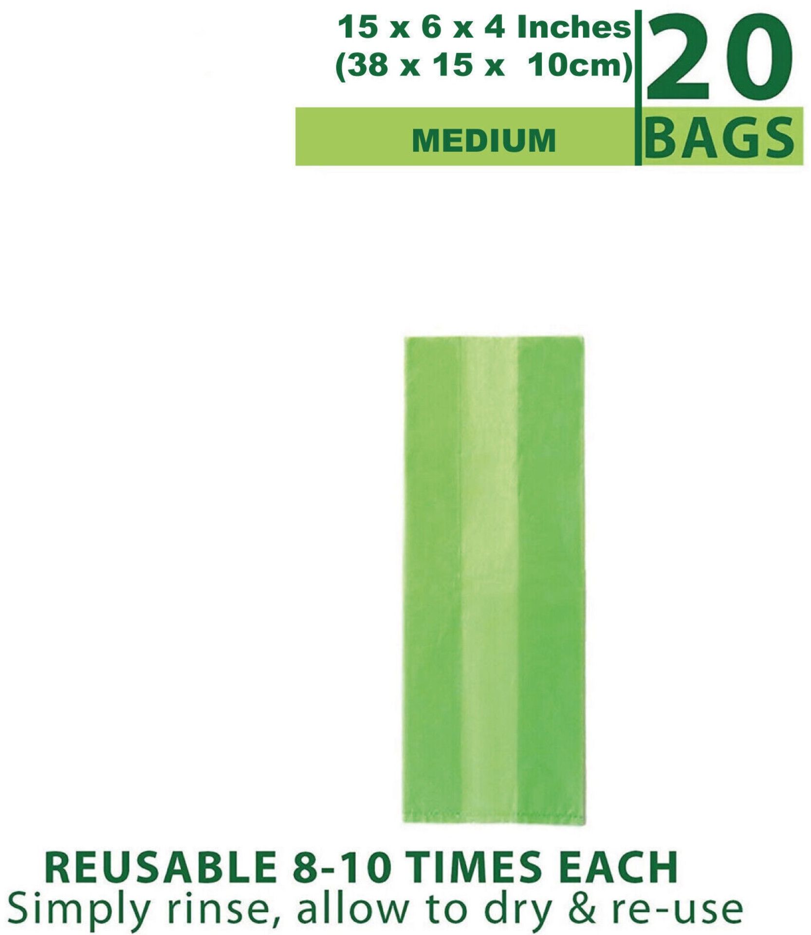 152 x Eco Reusable Medium Green Bags | 3 boxes