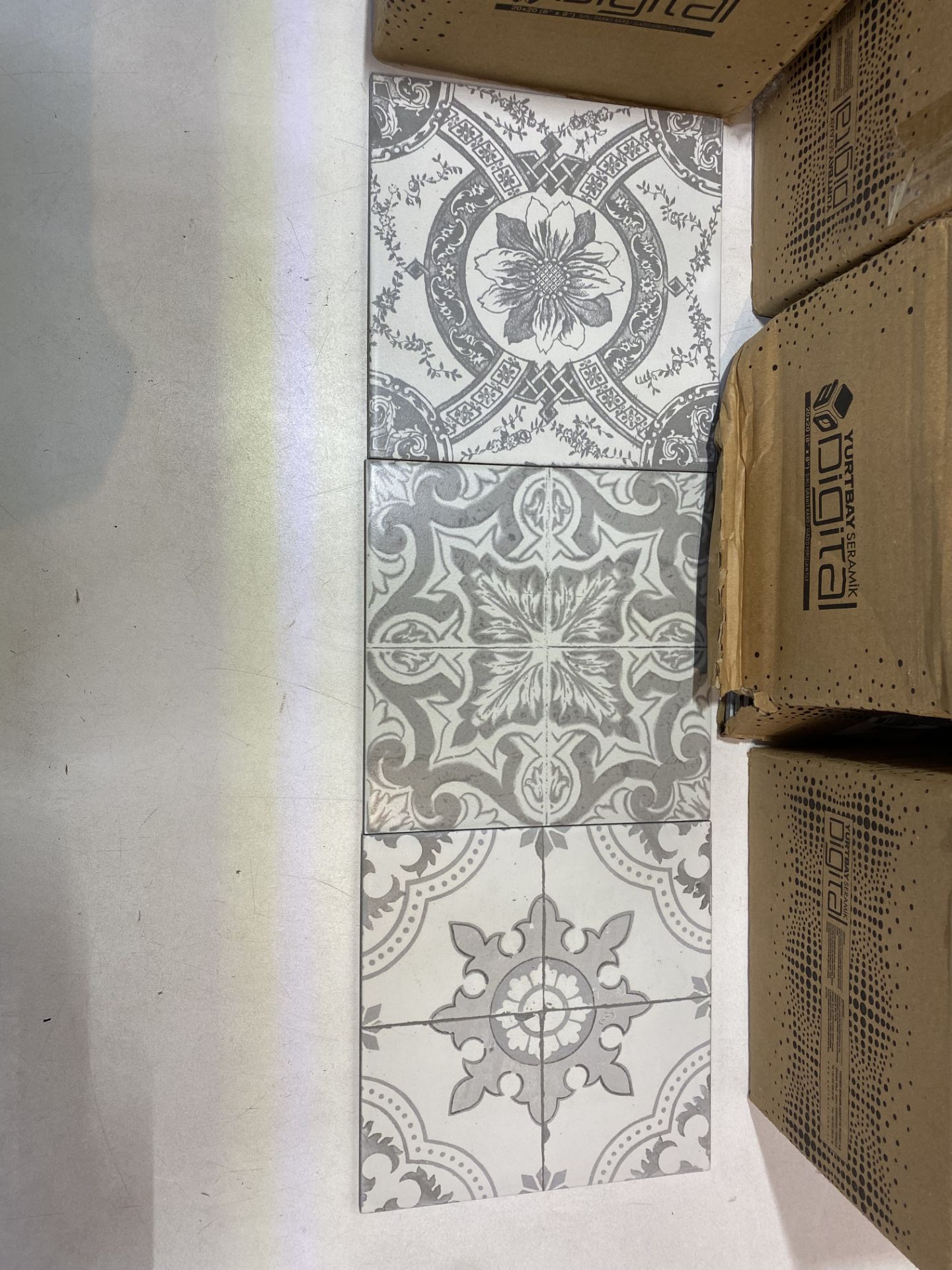 5 x Boxes Of Nikea Sephia Matt Grey Mixed Pattern Wall & Floor Tiles, 20cm x 20cm, 25 Per Box - See - Image 2 of 2
