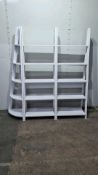 Ex Display 3 x 5 Tiered Shelving Units In White "See Photos"