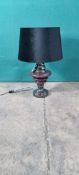 Ex Display Purple Pearl Glass Lamp With Black Shade