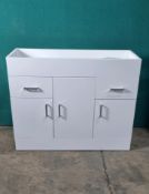 Ex Display Gloss White Bathroom Unit 2 Drawers 3 Doors