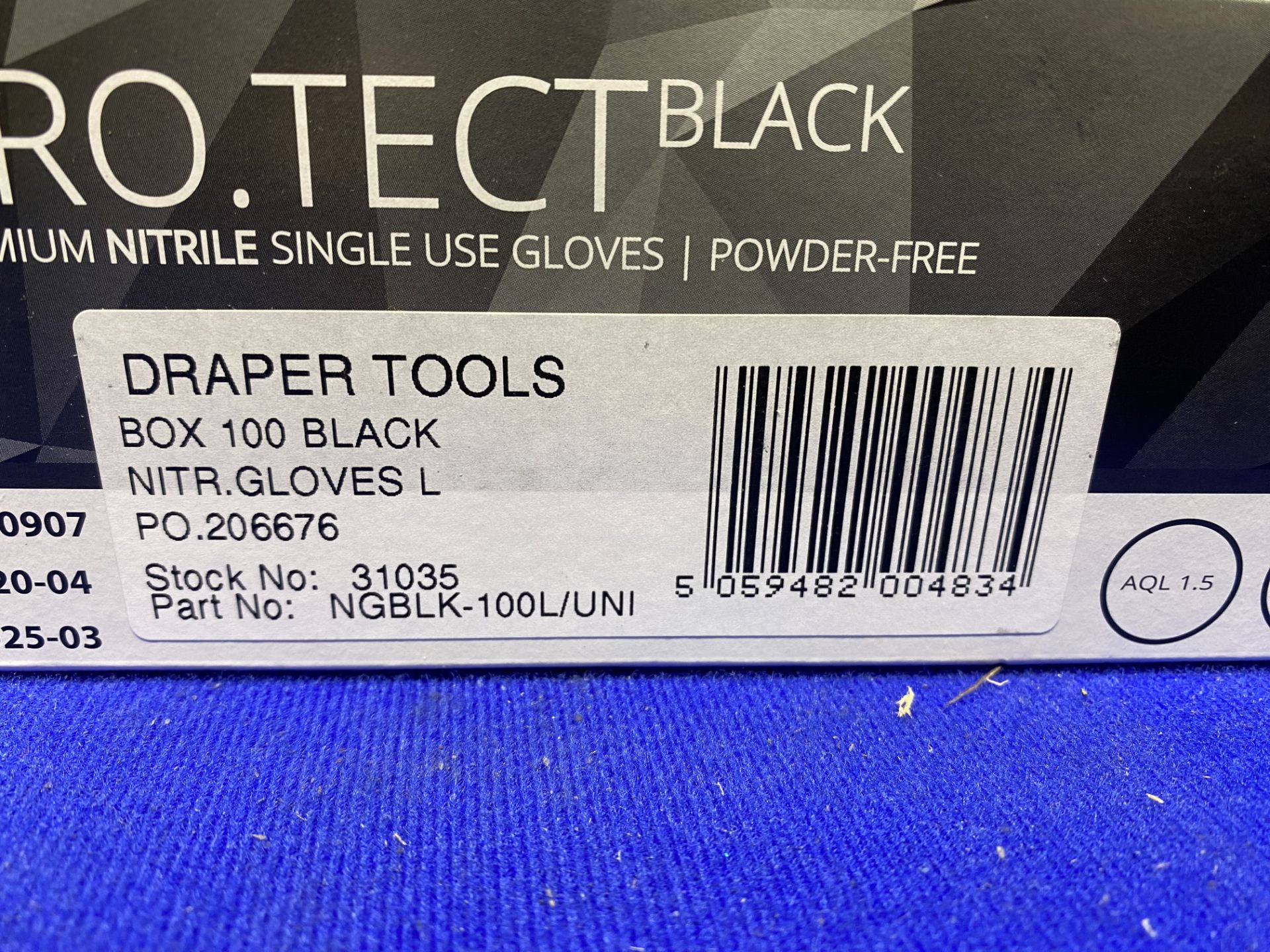 22 x Packs Of DRAPER Nitrile Gloves, Large, Black (100 Per Pack)