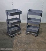 2 x 3 Tier Trolleys | Grey