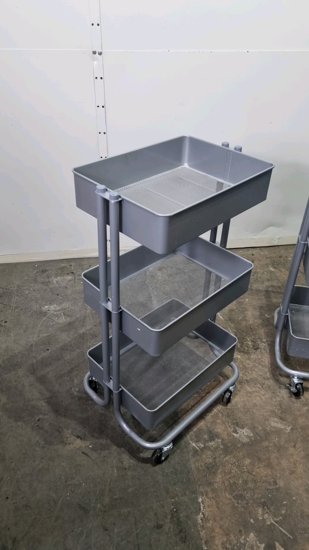 2 x 3 Tier Trolleys | Grey - Image 2 of 4