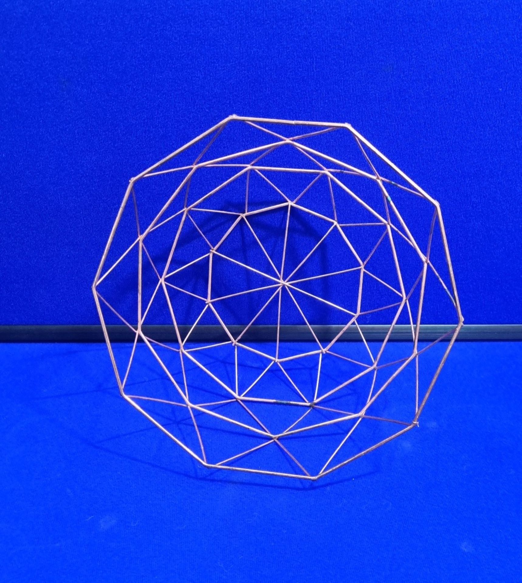 Copper Geometric Wire Fruit Bowl - Image 2 of 2