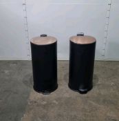 2 x Black/Copper Pedal Bins From Made.com