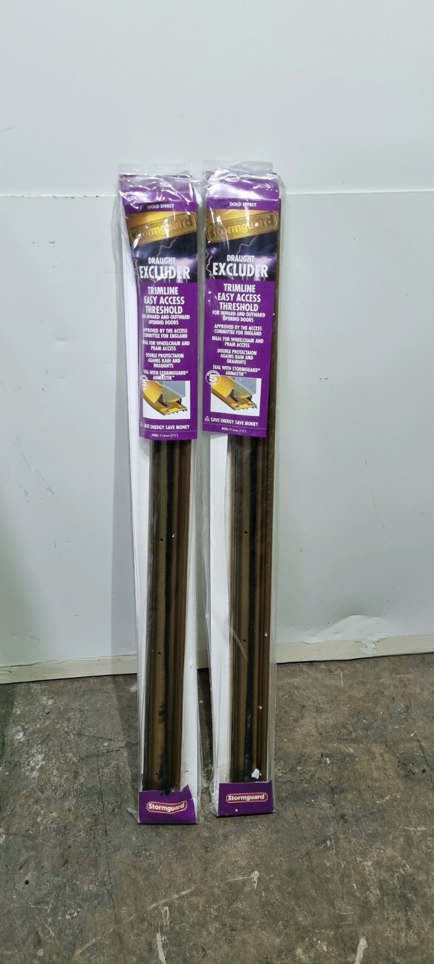 2 x Stormguard Trimline Easy Access Threshold Gold