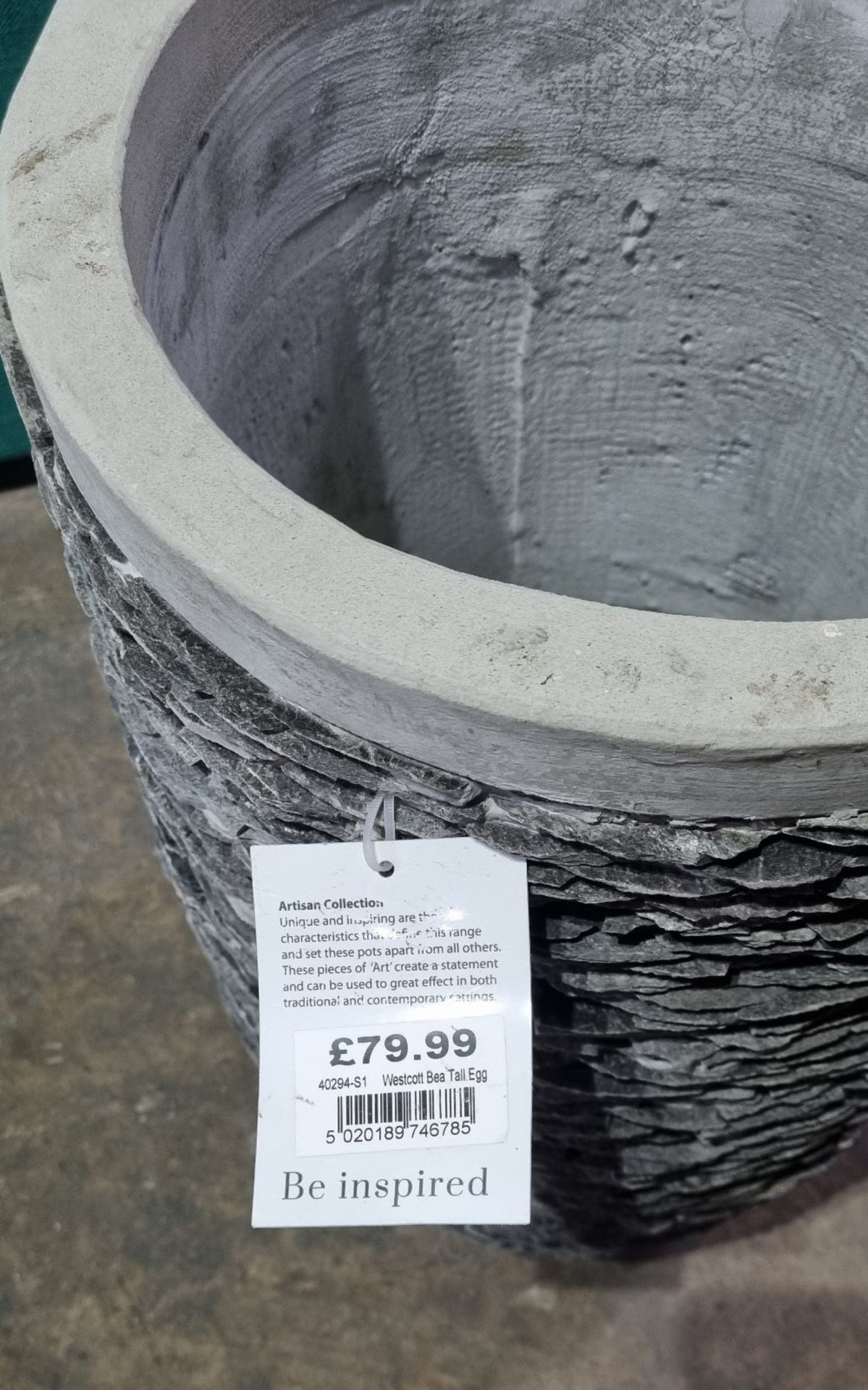 Mims Artisan Collection Westcott BEA 40294-S1 Tall Egg Slate Planter | 550mm x 350mm | RRP £79.99 - Image 5 of 5