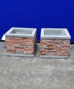 2 x Mims Artisan Vintage Brick Collection 45093-S3 Planters | 160mm x 195mm | RRP £16.99 each