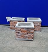 3 x Mims Artisan Vintage Brick Collection 45093-S3 Planters | 160mm x 195mm | RRP £16.99 each