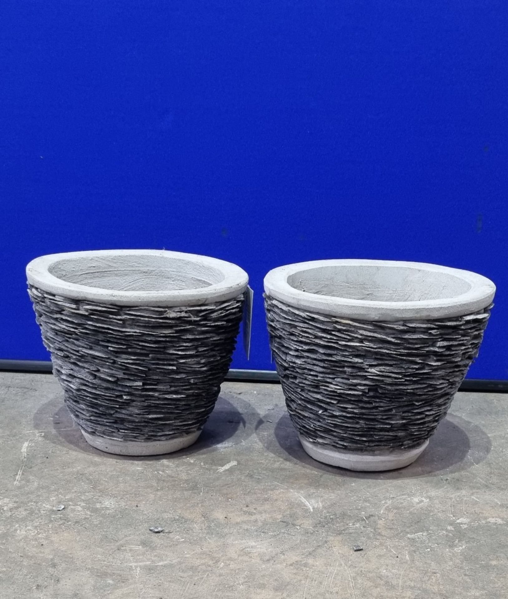 2 x Mims Artisan Rocca Ann Collection 82146-S2 Slate Planters | 220mm x 275mm | RRP £24.99 each