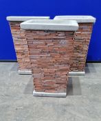 3 x Mims Artisan Vintage Brick Collection 45093-S2 Planters | 350mm x 250mm | RRP £39.99 each