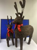 2 x Outdoor Christmas Wicker Reindeer | Total RRP £55