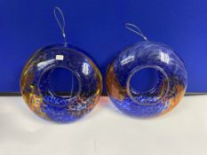 2 x Decorated Glass Pendants | Total RRP £47.98