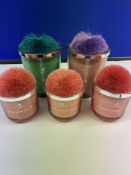 5 x Candle Queen Jar Candles w/ Pompom Lid | Total RRP £82.95