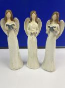 Trio of Wooden Angel Ladies