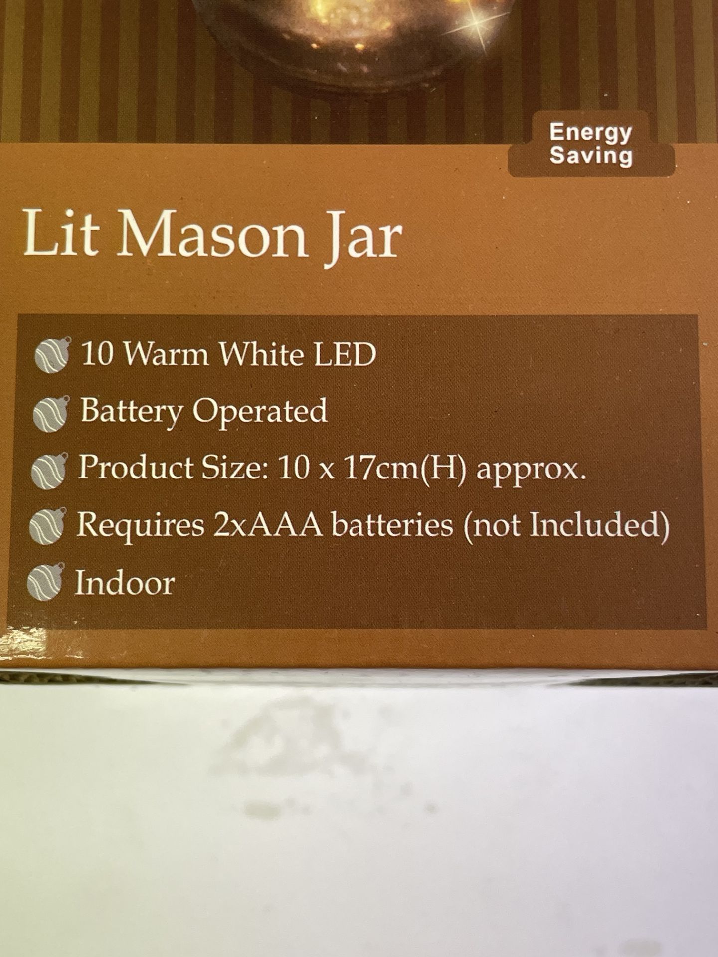 3 x Battery Operated Lit Mason jars - Image 2 of 2