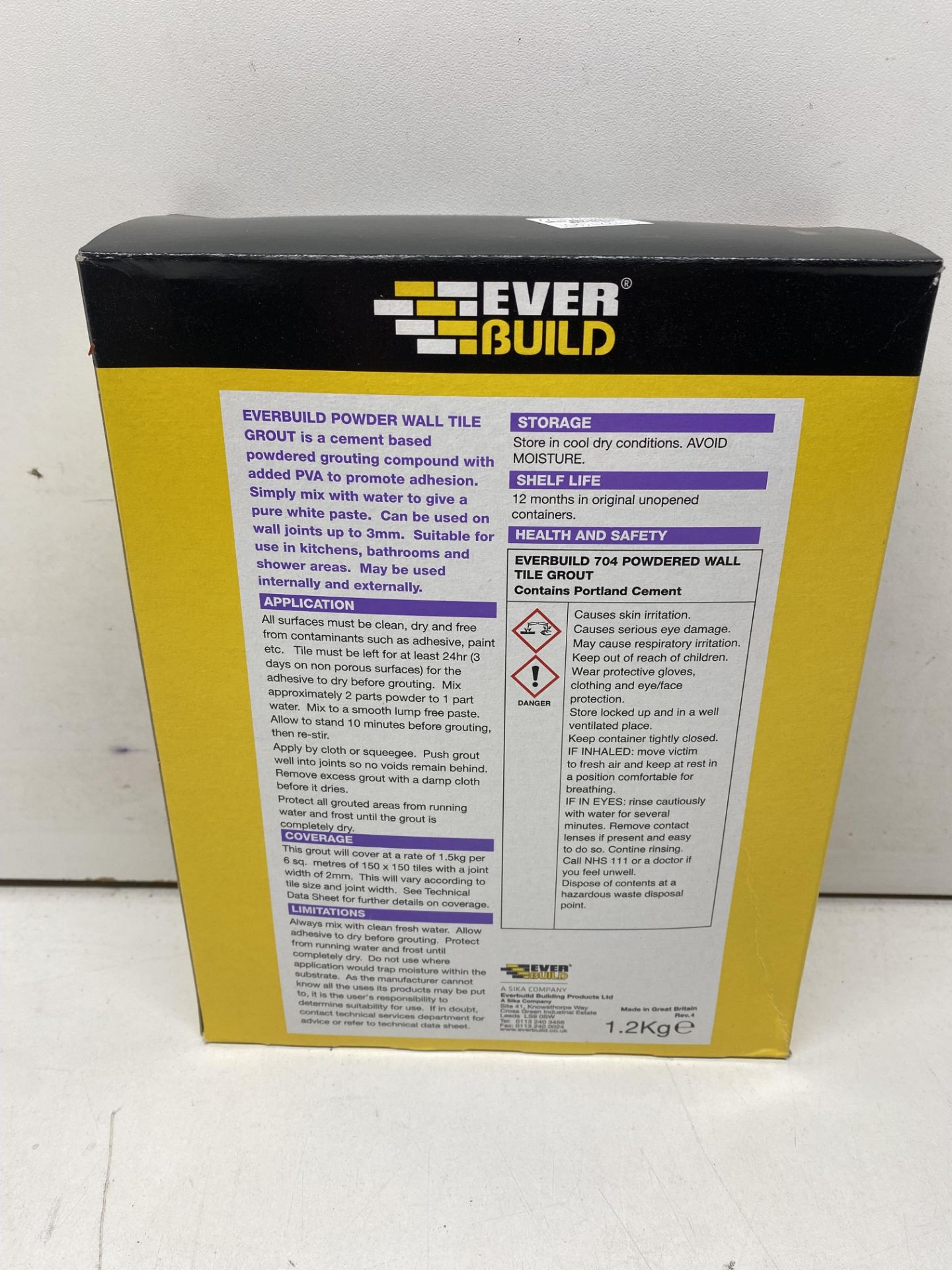 *Out Of Date* 9 x Everbuild Wall Tile Grout 1kg - EVBGROUT1 - Image 2 of 3