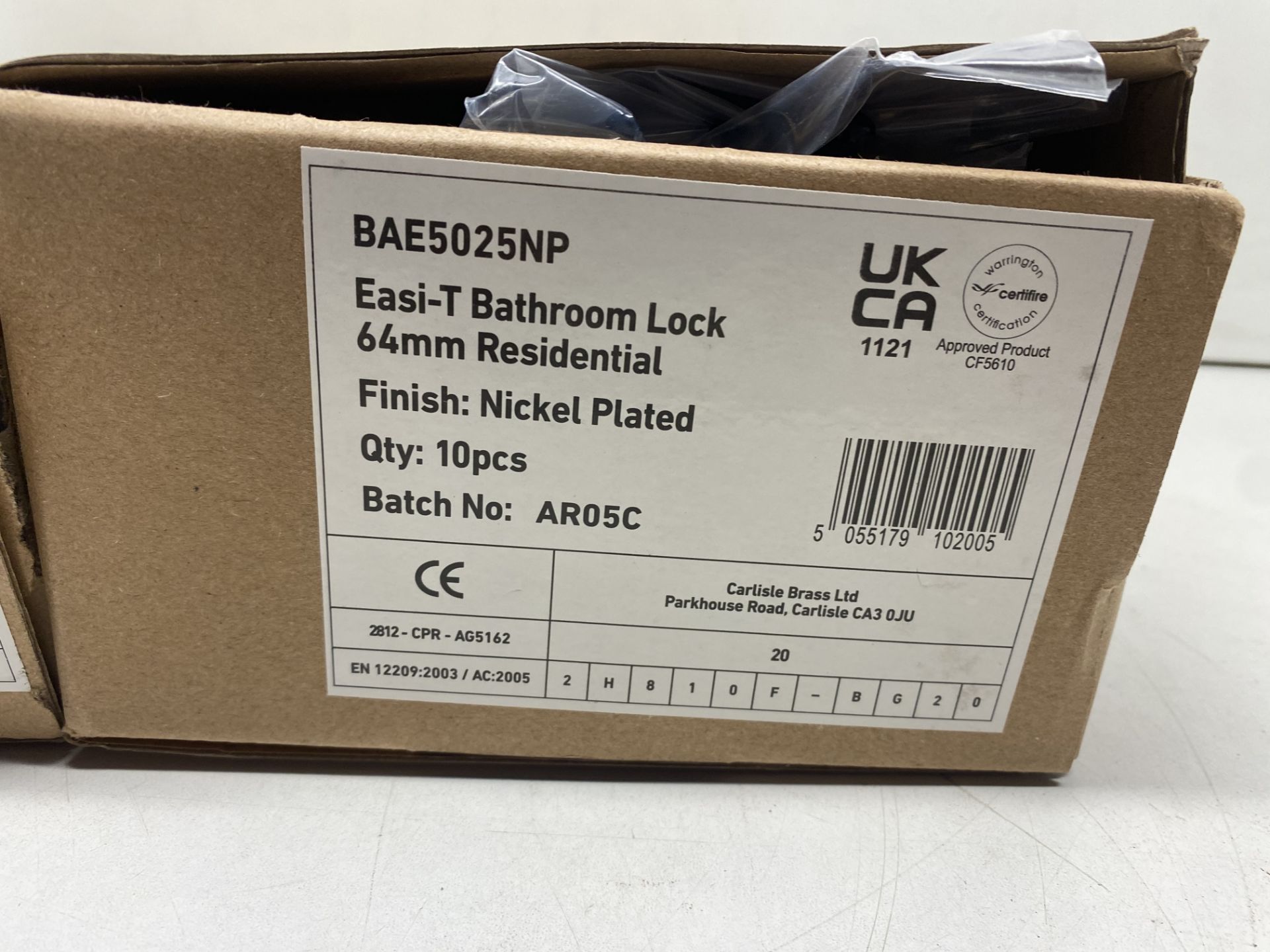 20 x BAE5030NP - Carlisle Brass Bathroom Lock (Economy) 3" Nickel Plated - Image 5 of 6