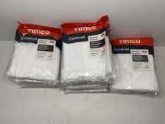 18 x Various Sized Timco Generall Purpose Coveralls - See Description For Sizes