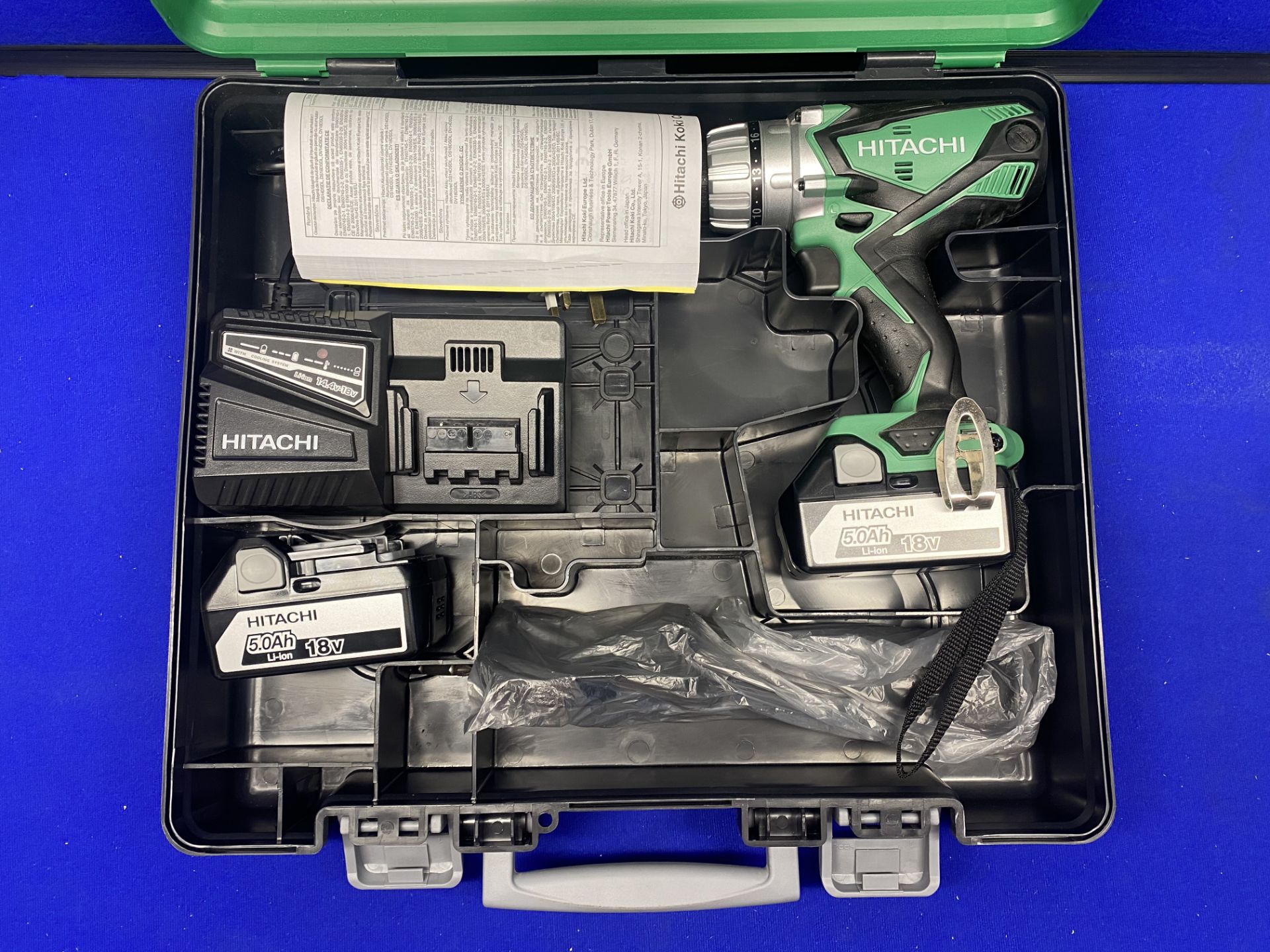 HITACHI DV18DSDL/JJ 18V CORDLESS COMBI DRILL INC 2X 5.0AH LI-ION BATTERIES IN CARRY CASE - Image 2 of 11