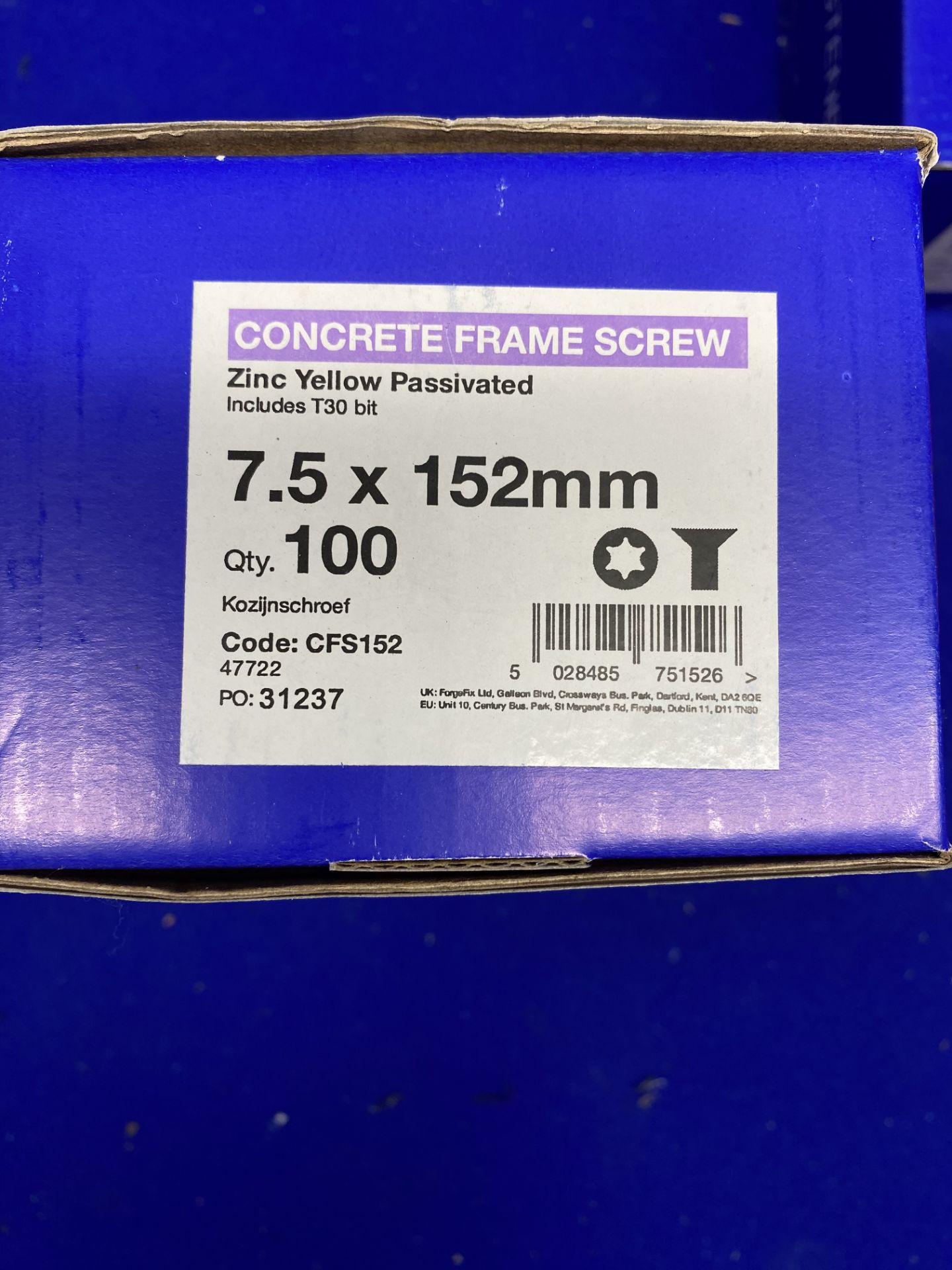 9 x Boxes Of Various Sized Fixing & Fastening Concrete Frame Screws - See Description - Image 2 of 3