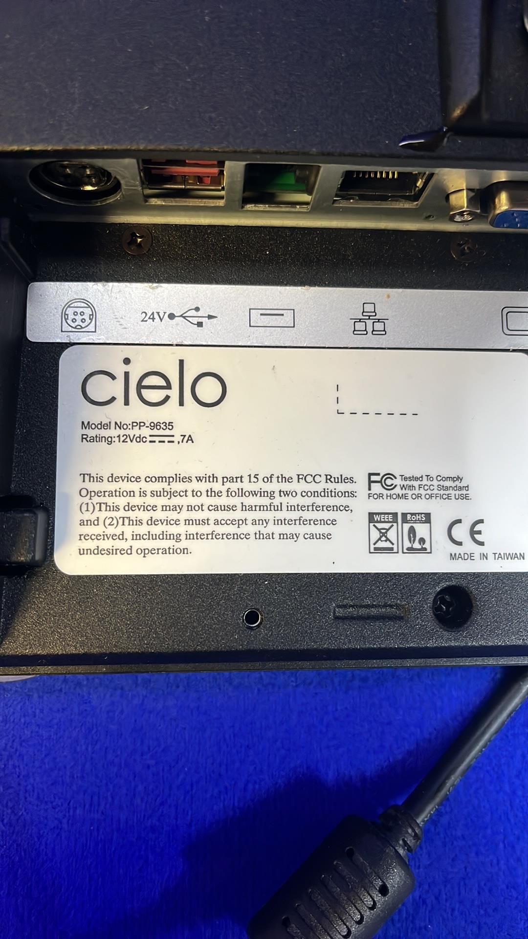 Cielo PP-9635 15" EPOS Monitor Terminal *NO Power Supply**PASSWORD LOCKED* - Image 4 of 4