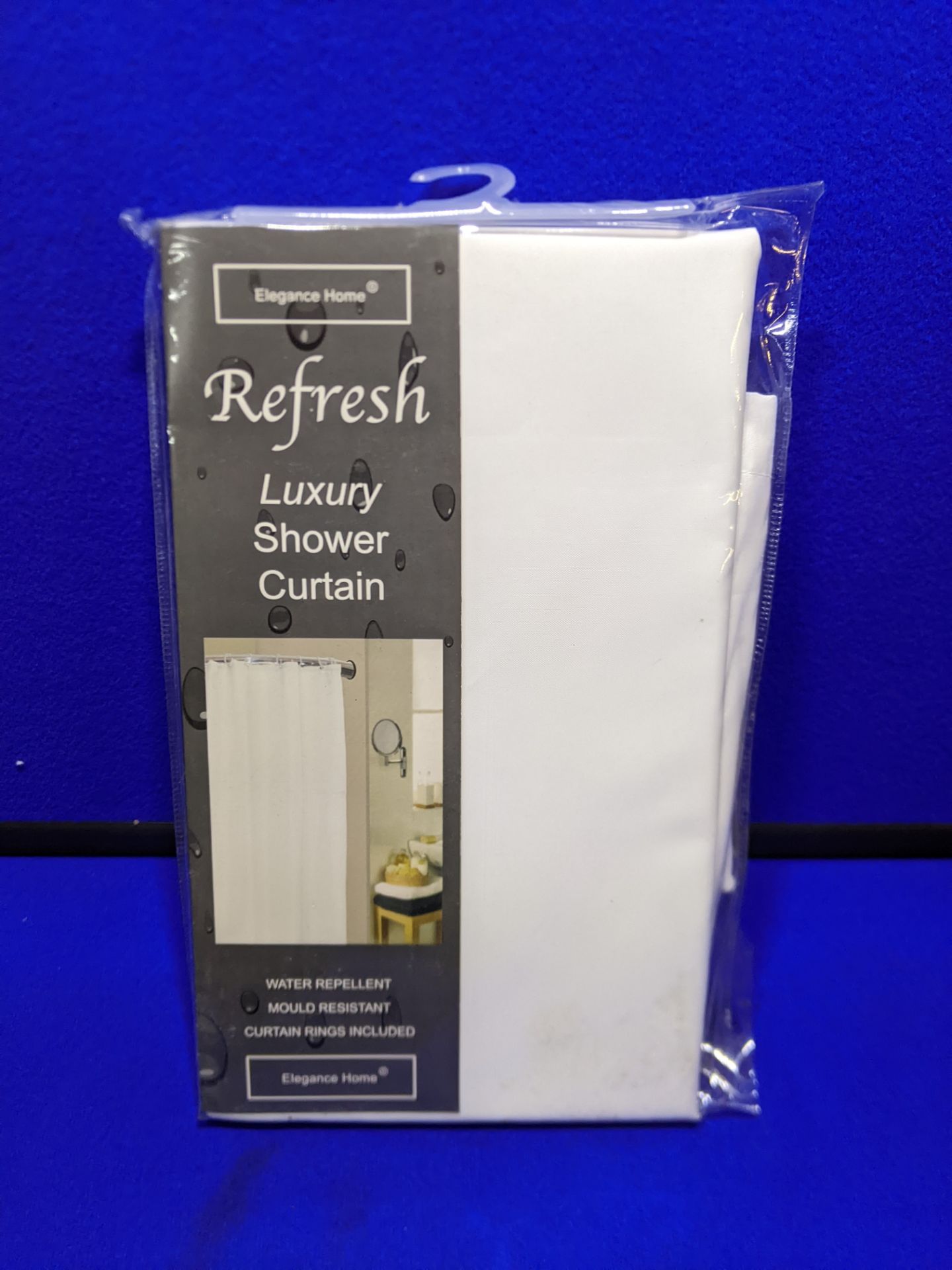 45 x Elegance Home White Refresh Shower Curtains - Machine Washable