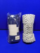 25 x Fleece Throws/Blankets - Blue and Grey