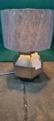 Ex Display Silver Hexagon Lamp With Grey Shade