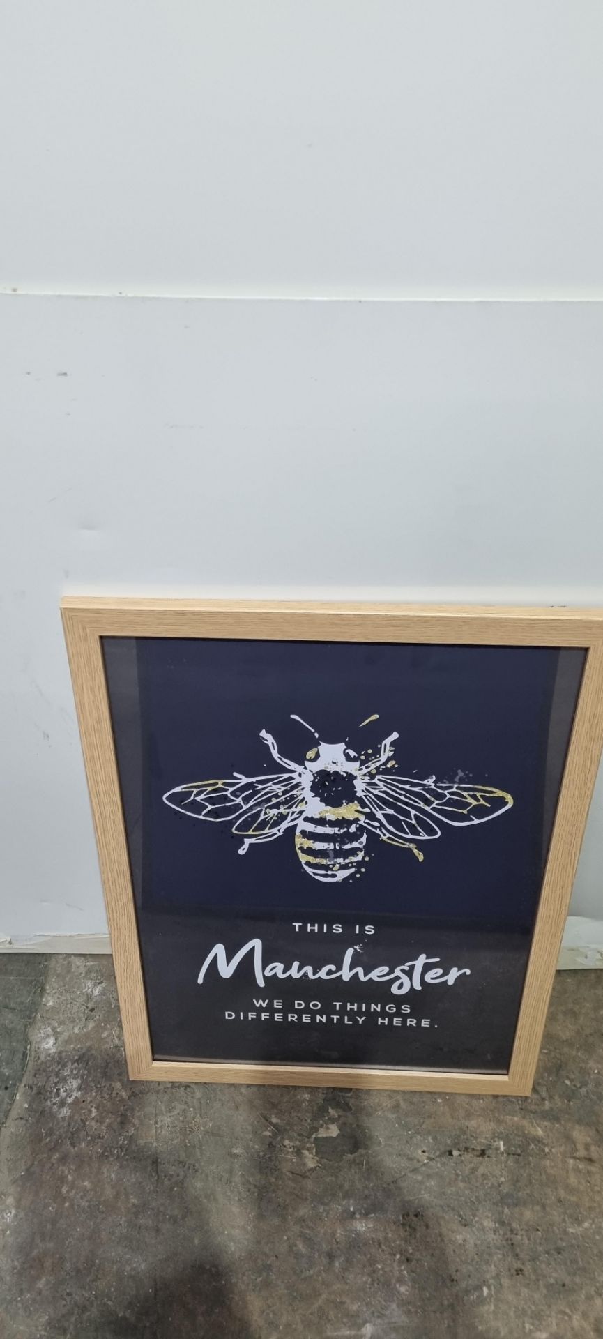 Manchester Bee Framed Print 470mm x 640mm