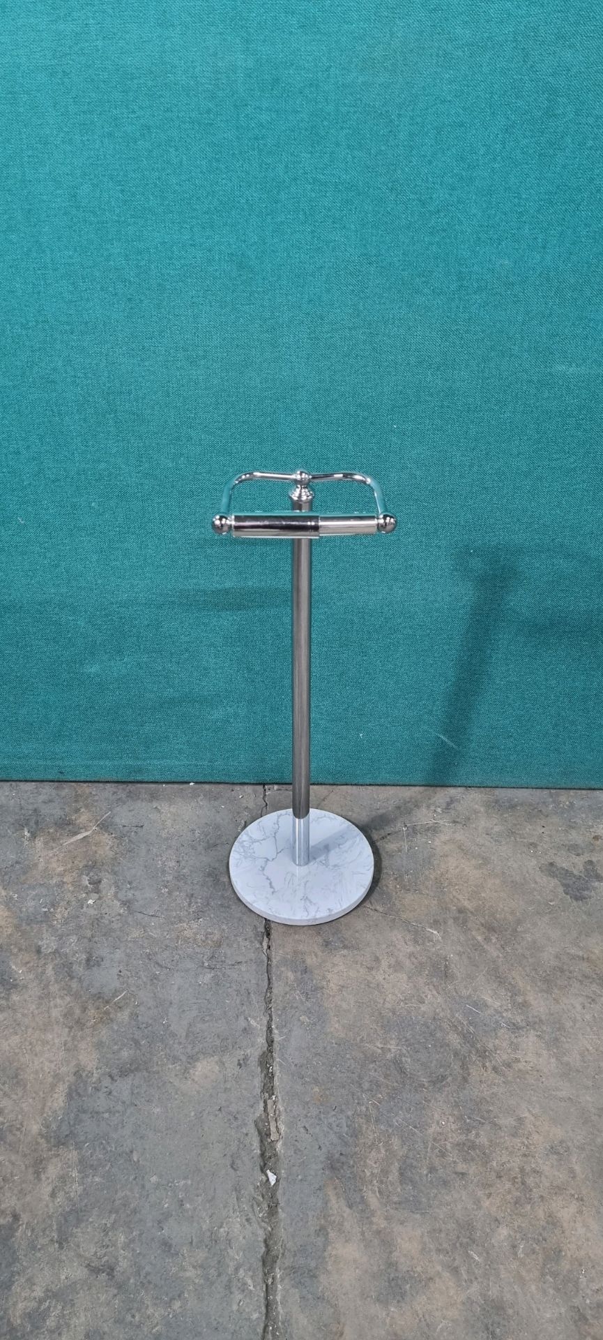 Ex Display Marble Freestanding Roll Holder Chrome 590mm High