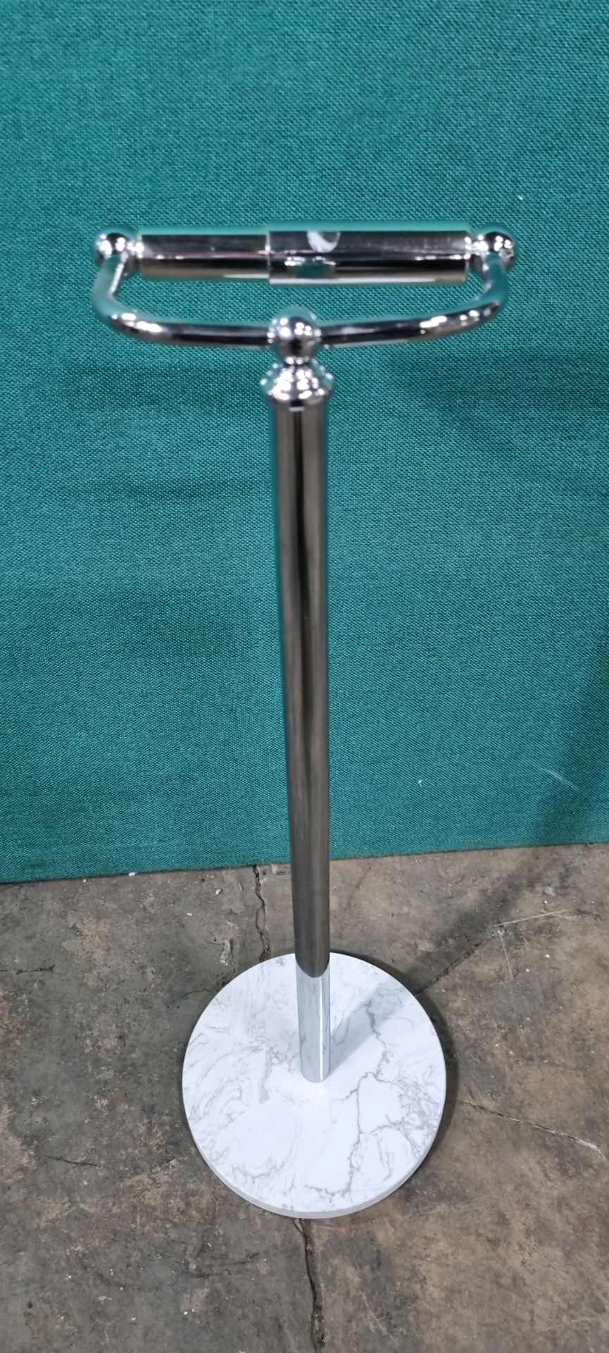 Ex Display Marble Freestanding Roll Holder Chrome 590mm High - Image 3 of 3